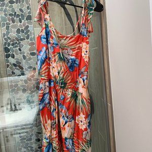 Open back floral romper